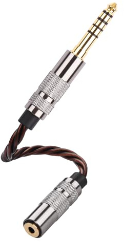 SinLoon Cavo adattatore audio bilanciato da 4,4 mm a 2,5 mm, cavo intrecciato OFC dorato, convertitore bilanciato maschio a femmina bilanciato per amplificatore cuffie HiFi DAP (bronzo)