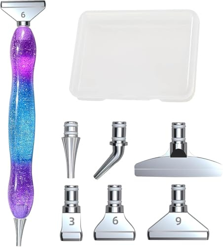 UOCAI Diamond Painting Zubehör Stifte mit Metallspitzen Diamond Painting Zubehör Set mit Aufbewahrungsbox Ergonomisches Werkzeug für 5D DIY Geschenkidee