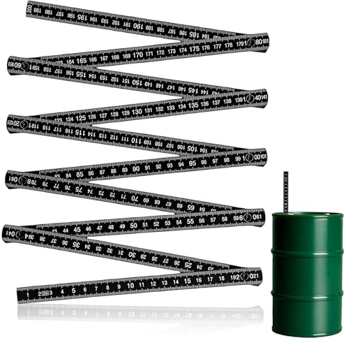 2 Meters 10-Fold Oil Tank Measuring Stick, Portable Folding Ruler Durable Oil Tank Level Gauge Foldable Ruler, Metre Rulers with Two Scales of Centimeters and Inches (Black)