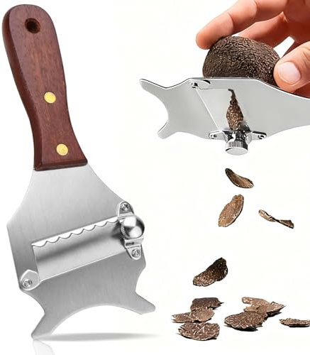LPZMPZ Coupe Truffe, Trancheuse à Truffe Réglable, Rappe a Truffe Professionnel, Râpe à Truffe en Acier Inoxydable, Rasoir Truffes en Bois pour Truffle,du Chocolat, Fromage, Ail, Champignons