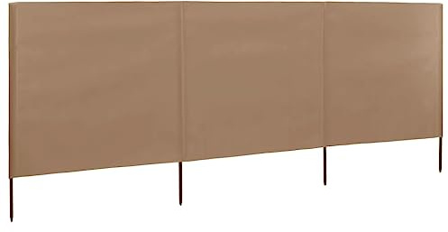 Frdhee Parasol de terrasse en 3 parties en tissu coupe-vent 400 x 120 cm Taupe pour chaises de plage, chaises de terrasse, fauteuils roulants et chaises de camping