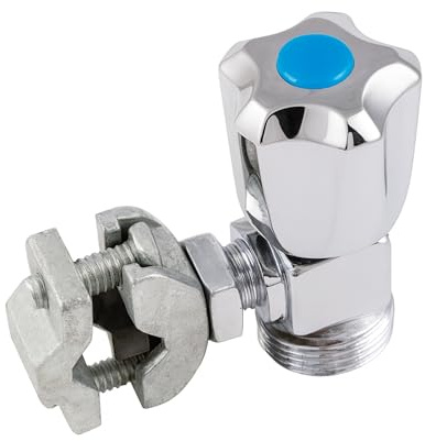 Self Bore Washing Machine Tap Chrome Plated with Integral Clamp Fitting - Easy Fit Valve for Water Supply Pipes