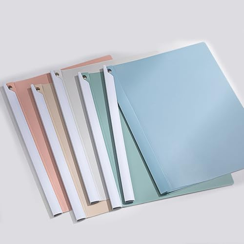 Bewerbungsmappen 5 Stück Klemmhefter A4 Kunststoff, Schwenkbare Klemmleiste Spart Zeit und Mühe (Farbe A)