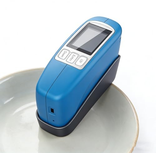 GESAIDES High Precision Degree Gloss Meter for Floor, Plastic, Cars Paint, Marble, Measurement Range 0-2000GU Portable Gloss Tester Meter Multiple-Angles
