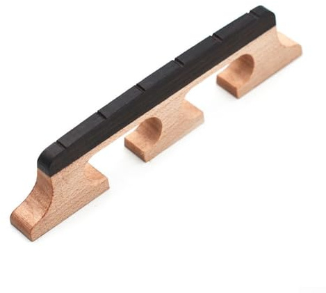 Puente de repuesto para banjo con diseño de trípode hecho de madera de ébano para instrumentos de cuerda de 4/5, soporta tocar a largo plazo y tensión de cuerda (6 cuerdas)