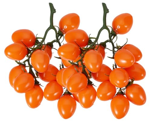 PH PandaHall 2pz Pomodori Finti per Decorazioni Frutta Artificiale Realistica, Arancione Pomodoro Frutta Finta Decorativa Oggetti di Scena per Armadietto Cucina Domestica Festa