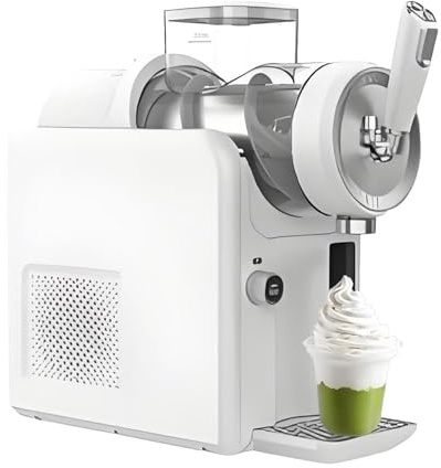 AiODiO Macchina Professionale per Granite, tritaghiaccio da 1,8 Litri con 5 impostazioni predefinite, congelamento rapido, autopulente, Display a LED, Ideale per frullati, Gelati e frappè. White