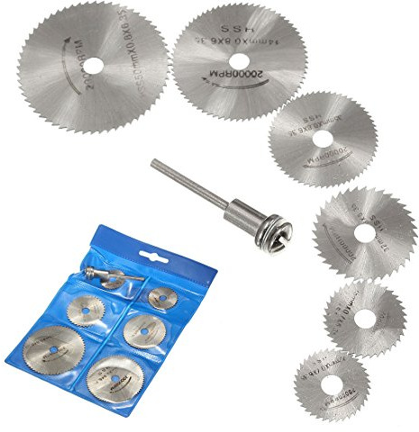 Origlam - 6 lame per sega circolare - Dischi da taglio - Taglio del legno - Utensile rotante per trapani - Mandrino rotante