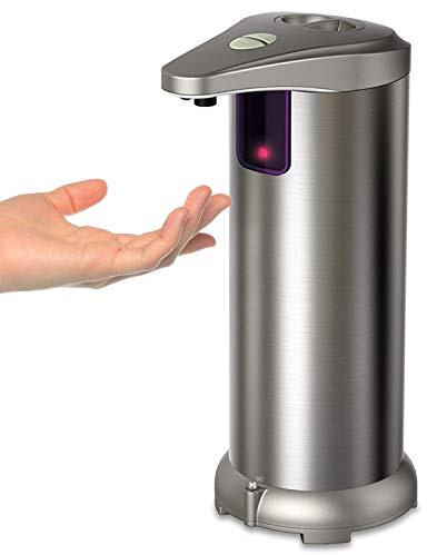 Sensor Pump Dispenser,Battery Operated Soap Refillable Dispenser Infrared Automatic Soap Dispenser, Brushed Stainless Steel Touchless Soap Dispenser for Bathroom Kitchen Hotel Restaurant.