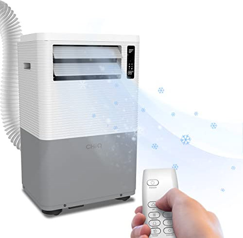 CHiQ-9000BTU - 4 in 1 Klimagerät schnelle Kühlung, Mobile Klimaanlage, mit Fensterabdichtung R290, 3 Lüftergeschwindigkeiten, Temperatureinstellungen 16-32°C, Timer, 9000Btu/2.55KW