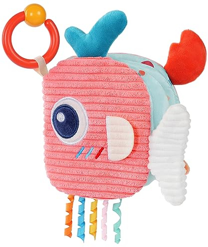 Aolso Livre Tissu Bébé, Jouet de Livre Bébé, Livre Eveil, Jouet Educatif Enfant Idée Cadeau Dès la Naissance, Doux au Toucher, d'animaux (Baleine)