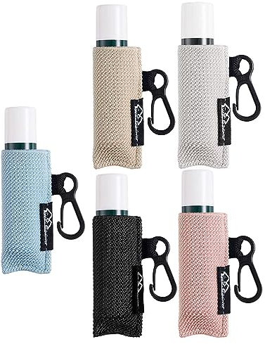 WK IEASON Lip Balm Holder Keychain Single 5pcs Clip on Chapstick Keychain Sleeves Holder Pouch Tight-Knit Elastic Lipstick Key Chain Holder