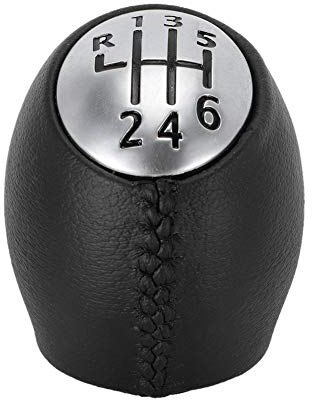 Pomo de Palanca de Cambios para Coche, Pomo de Cuero de 6 Velocidades para Vehículo Apto para III 328650005R, Cabezal de Palanca de Repuesto, con Cubierta Antideslizante