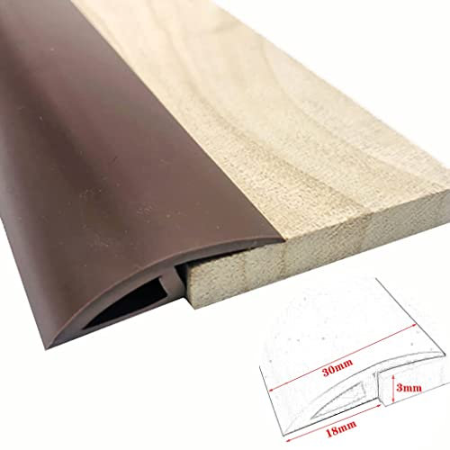 Schwellenstreifen, Bodenübergangsstreifen, Vinyl, PVC Selbstklebender Teppichkantenschutz, Boden- und Teppichübergangskantenleiste, Boden (Farbe: Grau, Größe: 10M*3MM) (Color : Coffee, Size : 25M*3M