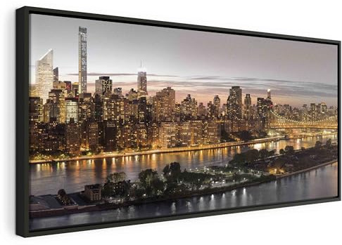 murando - Leinwandbild York schwarzer Holzrahmen, 140x70 cm, Schlafzimmer | Hochwertige Leinwand, sofort aufhängbar, ideal fürs Wohn- oder Schlafzimmer, wasserfest und lichtecht, langlebig, stilvoll
