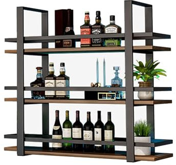 Weinregal Wand Metall Flaschenregal Schmal Couchbar Wine Rack Bar Regal Wand Barschrank Minibar Weinschrank Vitrine Hängend Weinflaschenhalter Getränkeregal Küchenregal mit Lichtleisten ( Color : With