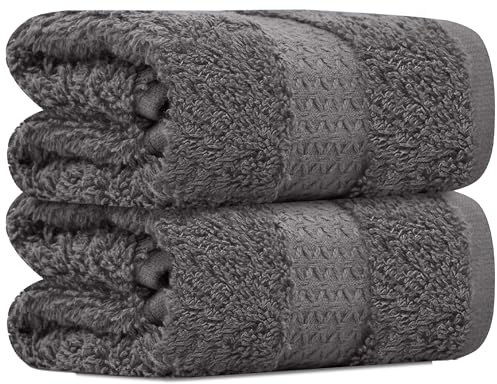 Towelogy Premium Face Cloths 100% Combed Cotton Fade Resistant 33x33cm - Super Soft Face Cleansing Towels Flannels Hotel Quality (2, Grey)