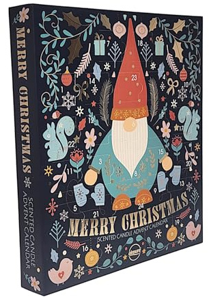 Calendrier de l'Avent 2023-24 - Parfum festif - Pomme, cannelle, vin chaud - Vanille - Convient pour bougies chauffe-plat végétaliennes - Cadeau de Noël