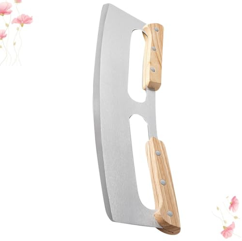 TOBBOMEY Coupe-pizza Double Poignée en Acier Inoxydable Manches en Bois, Trancheuse à Pizza 1 Pièce, Outil à Pizza pour Découpe Facile de Pâte, Accessoire la Cuisine pour Maison et