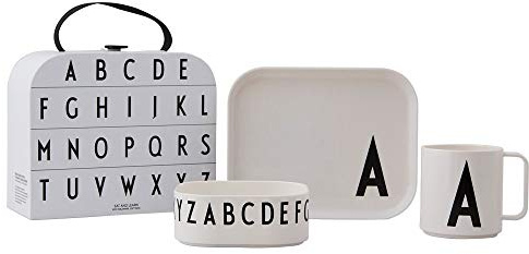 Design Letters Tritan Suitcase | Weihnachtsgeschenke für Kinder, Personalisierte Geschenke Baby | Trinklernbecher, Kinderteller & Kinderschale | Kindergeschirr | Baby Geschenk, Taufgeschenke | A