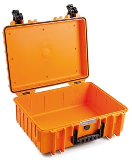 B&W International Transportkoffer Outdoor 5000 (PP.221) Orange – Leerkoffer – wasserdicht (IP67), staubdicht, schlagfest, extrem robust