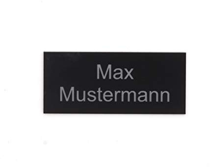 Gravurheim Briefkastenschild Türschild individuelle Gravur Name | selbstklebend - personalisiert | Kunststoff - Plastik | viele Farben und Größen (8x3,5cm Rechteck, Schwarz-Silber)