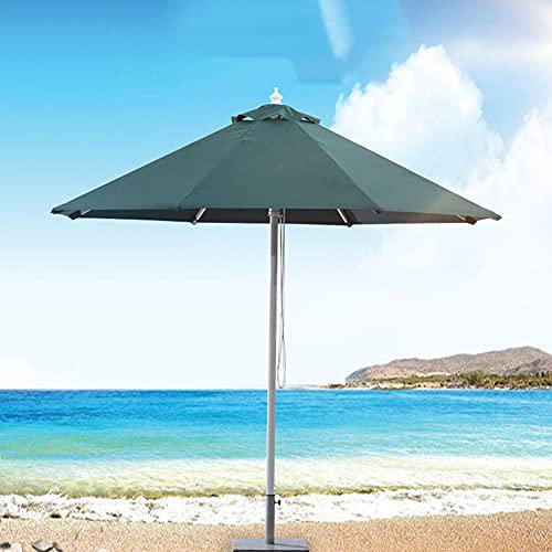 ACXZ Sombrilla de Aluminio para Patio de 250 cm para Exteriores, Parasol de Mercado de jardín, Sistema de elevación de Cuerda, Verde Oscuro, sin la Base