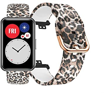 Armband Kompatibel mit Huawei Watch Fit Armband Für Herren Damen Silikon Armbänder Muster Ersatzband mit Schnalle Minimalismus Verstellbare Uhrenarmband Für Huawei Watch Fit