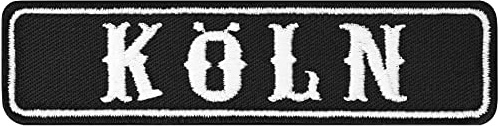 KÖLN Biker Aufnäher Deutschland Motorrad Club Rankpatch | Applikation zum annähen/aufbügeln |Cologne Motorcycle MC Abzeichen Aufbügler Namensschild | 100x25mm