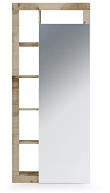 Web Convenienza Mobile Alto Ingresso - Made in Italy - Collezione Hamburg - interno con Appendiabiti e Ripiani Scarpe - Scarpiera di Design Moderno e Originale - Color Bianco Lucido e Pero