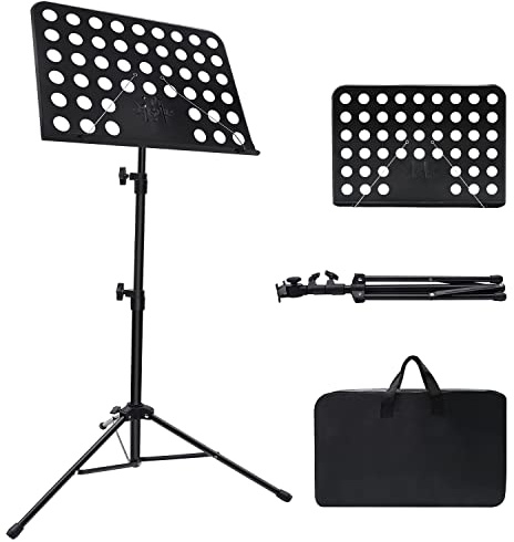 1/2/3 Pack Sheet Music Stand, Adjustable Music Stand with Carrying Bag, Professional Music Book Holder Music Sheet Clip Holder for Guitar, Ukulele, Violin Players(Standard Version, 1 Pack)