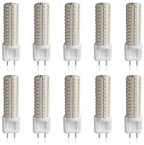 TPMAFF G12 LED Bulb 10 Watt 1000 Lumens Dimmable G12 Light Source G12 Bi-Pin Base LED Corn Light Bulb (100 Watt Halogen Equivalent), 10% - 100% Brightness Adjustment (Pack Of 10)