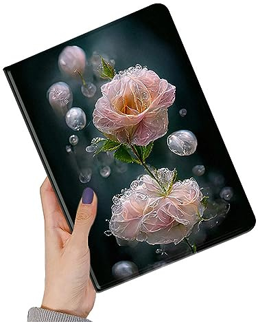 kaidisen Schutzhülle mit Blumenmuster, kompatibel mit iPad 6. / 5. Generation, iPad Air/Air 2, 9,7 Zoll (24,6 cm), Blumenmuster, mit Stifthalter, Farbe 34