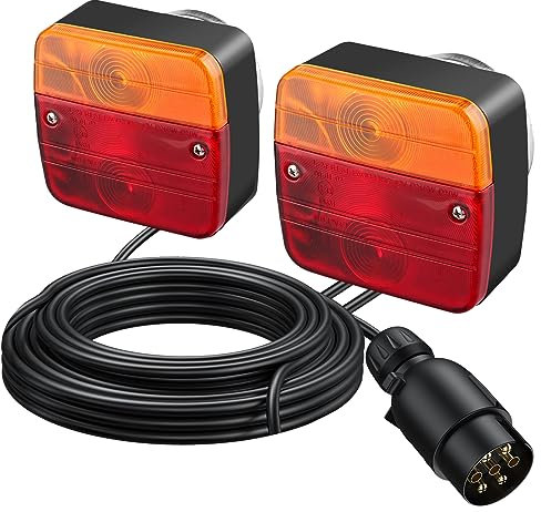 EYPINS Fanali Posteriori Rimorchio,IP65 Impermeabile,Cavo da 7.5m, Luce dei Freni, Indicatore di Direzione,per 12V Rimorchio, Camion