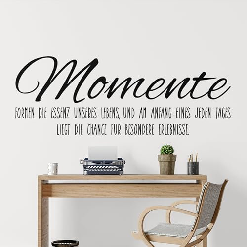 Klebekönig Wandtattoo - Momente formen - schöner Zitat Spruch Wandaufkleber Sprüche Wandsticker für Schlafzimmer Wanddeko Wohnzimmer Flur Esszimmer in vielen Farben