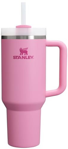 Stanley Quencher H2.0 Tumbler with Handle and Straw, 40 oz, Flowstate 3 Position Lid, Cup Holder Compatible for Travel, Insulated Stainless Steel Tumbler, BPA Free, Peony