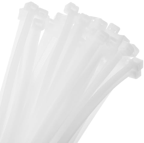 sourcing map 50pcs 100cm/39 176 Lbs Cable Zip Ties Self-Locking Extra Long Nylon Cable Tie Wraps 10mm for Cord Management, White
