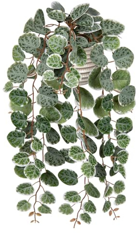 Hollyone Trailing Artificial Plants Decorative Fake Potted Plants, String of Hearts Plants Indoors Outdoors, Faux Trailing Plants Greenery for Home, Wall, Living Room, Bedroom, Office Decor