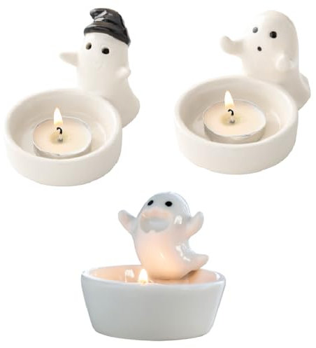 Geister Kerzenhalter, Halloween Deko Geister Deko Halloween Geist Teelichthalter, Geist Candle Holder, Wohnzimmer Schlafzimmer Deko Tischdeko, Horror Deko, Männer Frauen (3PCS)