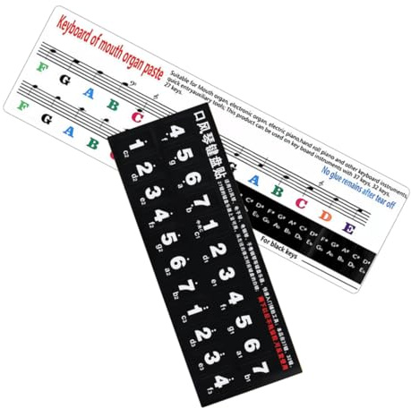 Stück Melodica Schwarz 27 Tasten 32 Tastaturaufkleber 2 für 37 | Tonhöhenetiketten zum Üben, Wiederverwendbar und Leicht Ablösbar, für Lehrer und Melodica Spieler