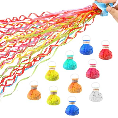 10 Pezzi Stelle Filanti per Feste Filanti da Lancio a Mano Streamer Poppers per Feste di Compleanno Matrimoni Natale e San Valentino