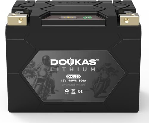DOUKAS DKL30 800A LiFePO4 Motorcycle Lithium Battery, 12V 8Ah Powersports Batteries, Compatible Jet Ski, ATV, Lawn Mower, Scooter, Snowmobile