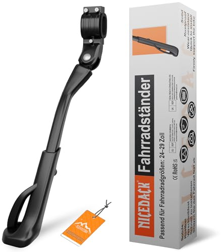 NICEDACK Fahrradständer, Universell Fahrradständer 26-29 Zoll, Aluminiumlegierung Fahrrad Seitenständer, Mountainbike, MTB, ebike, Rennrad Fahrradständer, Hinterbauständer für 26 - 29 Fahrrad