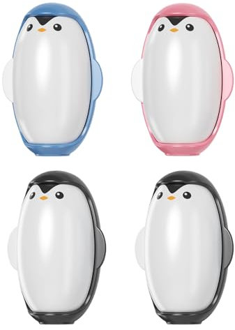 VARKAGE 4 Stück Pinguinform Fusselroller Kleidung Lint Roller Wiederverwendbare Fusselball Entferner Waschbarer Fusselentferner Tragbarer Klebriger Haarrollerball Für Kleidung Und Tierhaare,7,4×10,5cm
