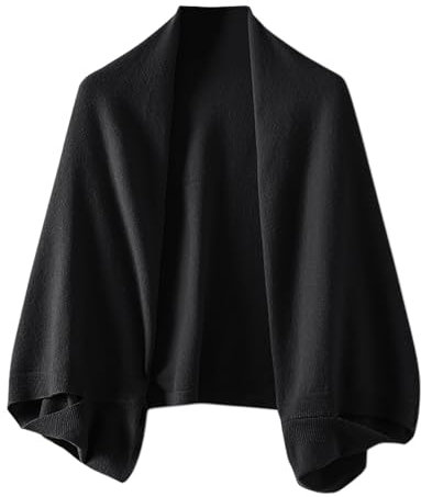 rtdgcv Weicher, lockerer Schal für Damen, leichter, warmer Strickschal Schal Dreieck (Black, One Size)