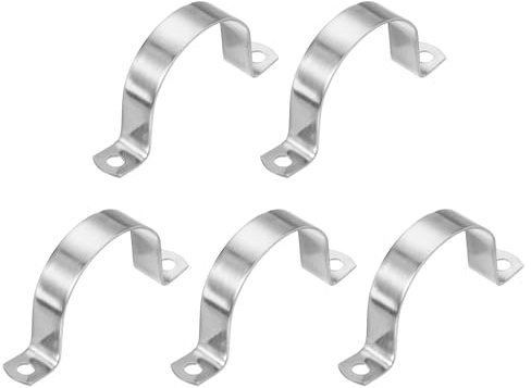 PATIKIL 2-3/8 (60mm) Starre Rohrschelle, 5 Stück 304 Edelstahl Rohrschelle 2-Loch Verdicken U-Halter Rohrschelle Rohr Kabel Draht Fixierung
