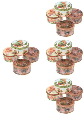Ciieeo 4 Juegos Caja De Dulces De Navidad Navideños En Cajas De Hierro Cajas De Hierro Para Navideños Decorativas Galletas Preciosa Caja De Dulces Hojalata 4 Uds * 4