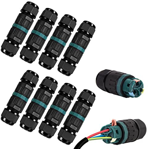 Kabelverbinder Wasserdicht IP68 - Kabelverbinder Wasserdicht 3-polig Erdkabel Verbindungsmuffe für Ø5-12 mm Kabeldurchmesser, 2 Wege Wasserdichte Abzweigdose IP68 für Garten, Outdoor, Boden