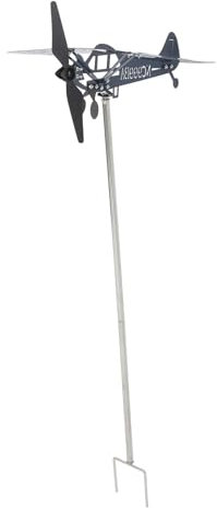 HEMOTON Girouette Avion Métal pour Jardin ou Toit Panneau de Décoration Extérieur Girouette Directionnelle