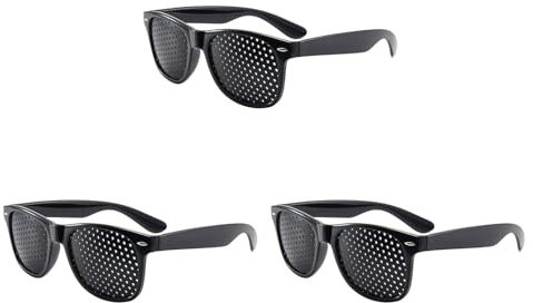 AONAYO 3 Stück Rasterbrille,Lochbrille,Lochbrille Für Augentraining Original,Pinhole Glasses,Rasterbrille Augentraining,Für Augentraining Zur Entspannung Und Sehvermögen-Verbesserung(Schwarze)